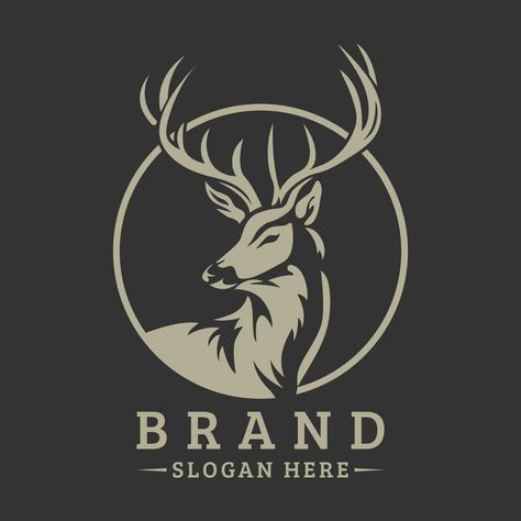 Deer vector logo design and deer silhouette illustration Deer Symbol, Elk Logo Design, Deer Logo Design, Deer Logo Design Ideas, Deer Graphic Design, Logo Design Graphics, Deer Vector, Deer Logo, Deer Graphic