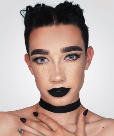 Senior Picture Makeup, Kendall Schmidt, Charles James, Black Lipstick, Yearbook Photos, Male Makeup, Dark Makeup, James Charles, Photo Makeup