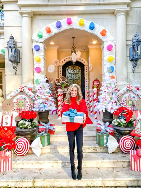 Christmas at Turtle Creek Lane 2019 - The Front Porch | Turtle Creek Lane Turtle Creek Lane, Welcome To Christmas, Christmas Reindeer Decorations, Turtle Creek, Gingerbread Christmas Decor, Gingerbread House Decorations, Candy Land Christmas Decorations Diy, Candy Land Christmas Decorations Outdoor, Candy Land Christmas Tree