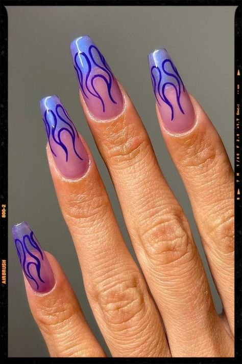 Image edited by AirBrush AppFilterColorULT-3Long Acrylic Nails With Purple Flame Designnails nailart nailsart gelnails nailsalon acrylicnails nailsoftheday nailstyle lovenails nailsinspire nailsaddict photoeditor filter airbrush retouch airbrushfilter Flame Design Nails, Acrylic Nails With Purple, Nails With Purple, Nail Designs For 2023, The Best Nail Designs, Flame Nail Art, Flame Nails, App Filter, Best Nail Designs