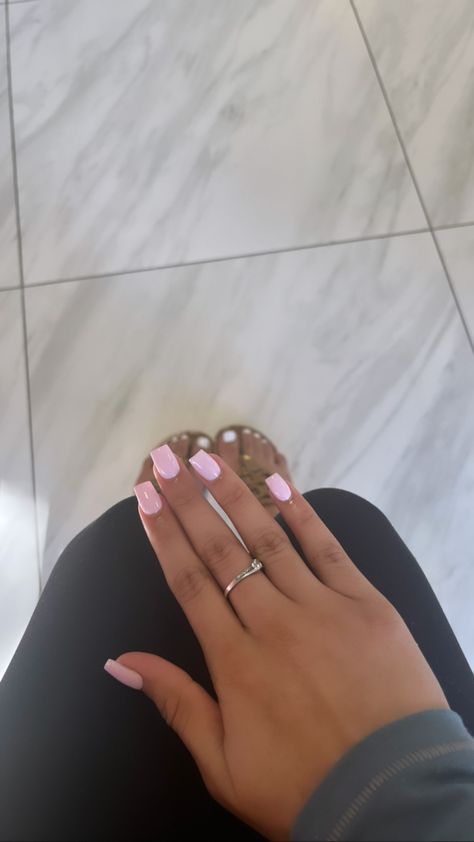 Square Short Acrylics, Coffin Short Pink Nails, Basic Nails Natural, Simple Short Coffin Acrylic Nails, Short Square Coffin Acrylic Nails, Nails Inspo Square Short, Pastel Pink Square Nails, Square Pink Nails Ideas, Simple Nails Acrylic Pink