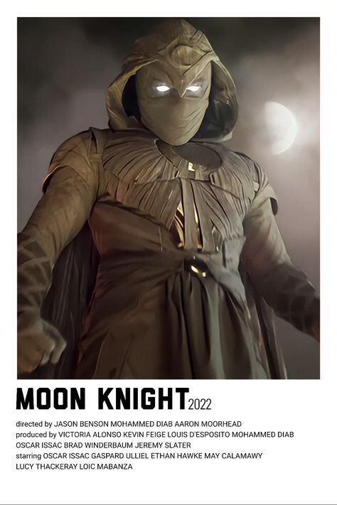 Moon Knight Poster, Moon Knight Movie, Moon Knight Aesthetic, Moon Knight Cosplay, Movie Character Posters, Marvel Room, Marvel Movie Posters, Mr Knight, Character Posters