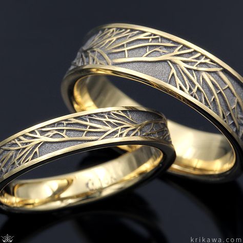 Simple Wedding Rings Sets His And Hers, Matching Wedding Bands His And Hers, Wedding Rings Sets His And Hers Unique, Wedding Ring Sets His And Hers, Couples Wedding Rings, Wedding Ring Trio, Rings For Him And Her, Tree Of Life Wedding, His And Hers Wedding Bands