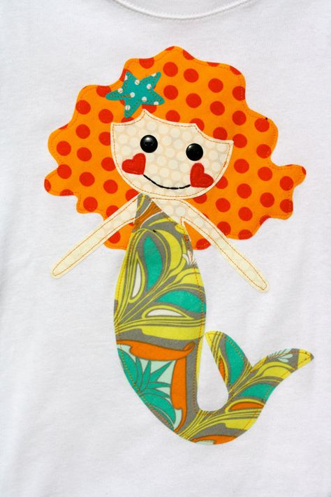 Mermaid Quilt Pattern, Mermaid Shirt, Applique Templates, Free Motion Embroidery, Felt Pattern, Sewing Appliques, Paper Piecing Quilts, Hand Applique, Applique Patterns