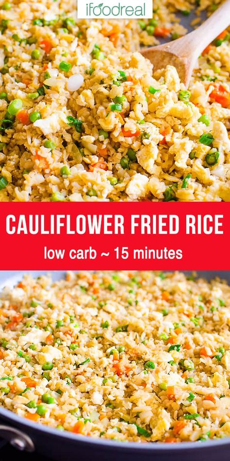 Fried Rice Video, Rice Video, Cauliflower Fried Rice Recipes, Rice Healthy, Frozen Cauliflower, Cauliflower Fried, Frozen Cauliflower Rice, Cauliflower Rice Recipes, Cauliflower Recipe