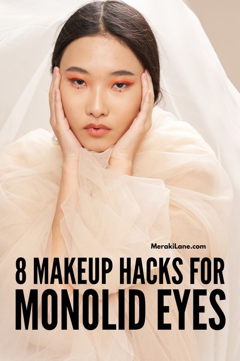 8 Monolid Eye Makeup Hacks to Elevate Your Look | Also known as hooded eyelids, monolid eyes do not have a crease and require an entirely different eye makeup routine than what works for round or almond eyes. In this post, we share everything you need to know -- makeup Dos and Don'ts plus the best tips, products, and application techniques (including step-by-step eye makeup application tutorials) to help you learn how to make your monolid eyes pop. Asian Eye Makeup Tutorial Hooded Eyelids, Eye Makeup For Monolid Eyes, Hooded Monolid Eye Makeup, Asian Eye Makeup Monolid, Eye Makeup For Asian Eyes, Eye Makeup Hacks, Different Eye Makeup, Quick Makeup Routine, Eye Makeup Guide