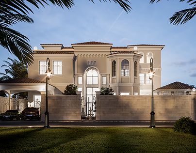 Check out new work on my @Behance portfolio: "Villa" http://be.net/gallery/63325535/Villa Arabian House Design, Arabic House Design, Arabic House, Mediterranean Interior Design, Home Designs Exterior, Dubai Houses, House Design Exterior, Mediterranean Design, Model House Plan