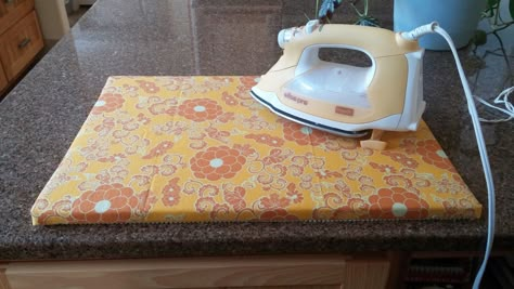 Sewing Studio Organization, Diy Ironing Board, Sewing Shed, Tabletop Ironing Board, Garage Organizing, Serger Projects, Portable Iron, Ironing Pad, Ironing Boards