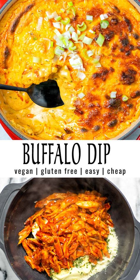 This Buffalo Dip is so easy to make and better than any other buffalo chicken. You will be impressed this is vegan, because the taste will never give it away. Creamy, packed with an amazing texture and baked to cheesy perfection with the most amazing texture. #vegan #dairyfree #vegetarian #contentednesscooking #dinner #lunch #mealprep #buffalodip Vegan Buffalo Chicken Dip, Vegan Buffalo Dip, Buffalo Dip Recipe, Vegan Buffalo Chicken, Contentedness Cooking, Budwig Diet, Vegan Casseroles, Buffalo Dip, Dip Vegan