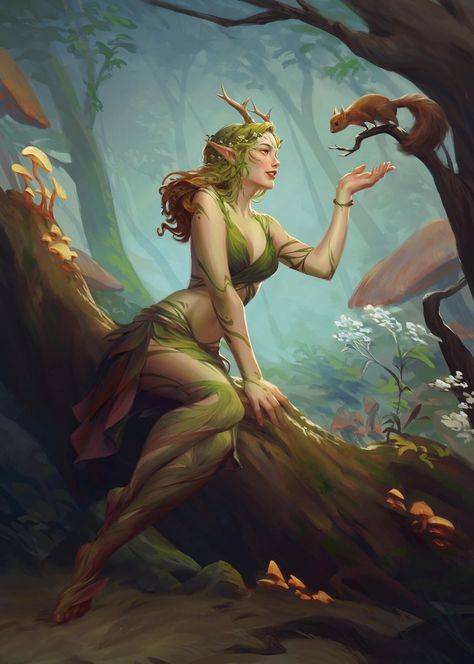 Forest Elf, Wood Elf, Image Painting, Commissioned Artwork, Dungeons And Dragons Characters, Arte Sketchbook, Dnd Characters, Fantasy Artwork, Character Portraits