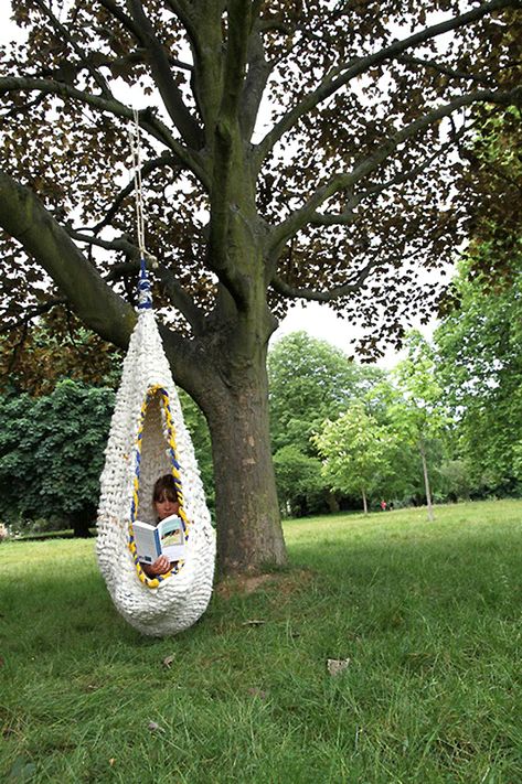 Relaxing Reading, Outdoor Swing, Crochet Home, Urban Garden, The Great Outdoors, Hammock, Outdoor Spaces, A Book, Outdoor Gardens