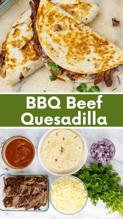 Leftover Bbq Beef Recipes, Brisket Quesadillas, Bbq Quesadilla, Leftover Beef Brisket, Brisket Tacos Recipe, Slow Cooker Beef Brisket, Quesadilla Recipes Beef, Wraps Recipes Easy, Brisket Tacos