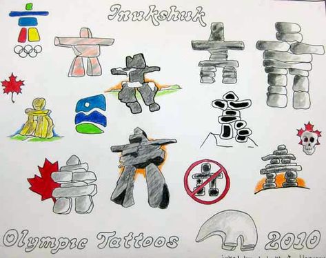 Inuksuk (inukshuk) tattoo (Vancouver Olympics) Inukshuk Tattoo, Canada Logo, Tiny Tats, Tattoo Thoughts, Tattoo Pictures, Stone Statue, Inuit Art, Canvas Paint, Tattoo Needles