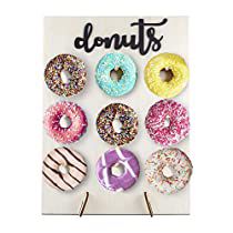 Check this out! Doughnut Stand, Donut Display, Personalized Centerpieces, Donut Stand, Donut Wall, Pastel Balloons, Simple Centerpieces, Custom Cupcakes, Graduation Cap Decoration