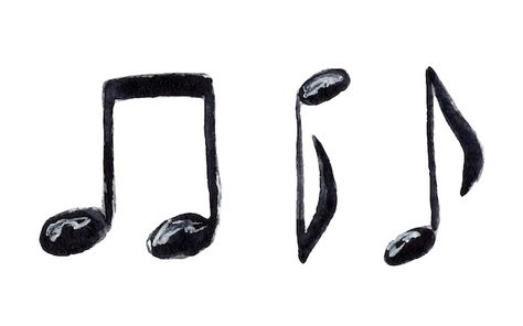 Music note symbols black and white water... | Premium Vector #Freepik #vector #watercolor Music Symbol Aesthetic, Musical Notes Aesthetic, Music Note Aesthetic, Music Note Drawing, Music Notes Aesthetic, Note Symbols, Shuffles Ideas, Shuffle Ideas, Wallet Inspiration