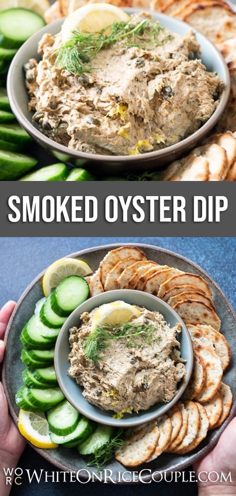 Oyster Dip, Holiday Dip Recipes, Canned Oysters, Smoked Oysters, Oyster Recipes, Tabasco Sauce, Holiday Party Foods, Authentic Mexican, Dip Recipe