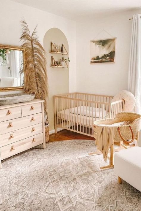 Neutral nurseries are stylish and super chic. From gorgeous creams and pretty whites to classy grays, a neutral nursery can be elegant, calming, and restful. In this post, we'll share exactly how to design a neutral nursery packed with style. Organic Modern Nursery, Baby Girl Nursery Room Ideas, Room Ideas Boho, Nursery Room Ideas, Neutral Nursery Rooms, Ikea Nursery, Baby Room Ideas, Natural Nursery, Baby Room Neutral