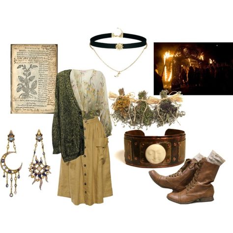 the green witch by earthandbone on Polyvore featuring polyvore fashion style Miss Selfridge ASOS Diego Percossi Papi Modern Witch Fashion, Witchy Outfits, Look Boho Chic, Mode Hippie, Estilo Hippie, Witch Fashion, Witchy Fashion, Modern Witch, Witch Outfit