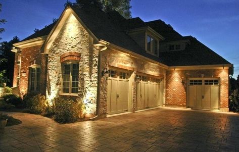 Outdoor Soffit Lighting - Pauls Electric Service Soffit Lighting, Exterior House Lights, Garage Light Fixtures, Creek Ideas, Garage Door Lights, Outdoor Garage Lights, House Lighting Outdoor, House Lights, Exterior Lights