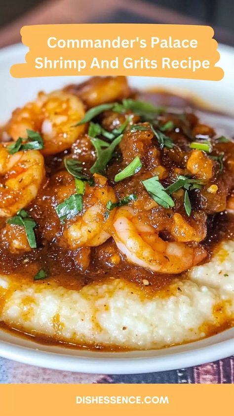 Commander’s Palace Shrimp And Grits Recipe – Dish Essence Shrimp And Grits With Crab Gravy, Shrimp Breakfast Ideas, Shrimps And Grits Recipe, Sauce For Shrimp And Grits, Grits And Shrimp Recipes, Shrimp And Grits Sauce, Shrimp And Grits Recipe Southern, Creamy Shrimp And Grits Recipe, Creamy Shrimp And Grits