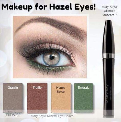 Mary Kay Ultimate Mascara, Mary Kay Eyeshadow, Hair Colour For Green Eyes, Mary Kay Eyes, Hazel Eye Makeup, Beautiful Eyes Color, Mary Kay Consultant, Mary Kay Cosmetics, Makeup For Hazel Eyes