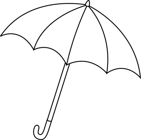 Umbrella Outline Drawing, Umbrella Outline, Umbrella Printable, Black And White Umbrella, Umbrella Clipart, Evs Worksheet, Umbrella Template, Umbrella Coloring Page, Umbrella Drawing