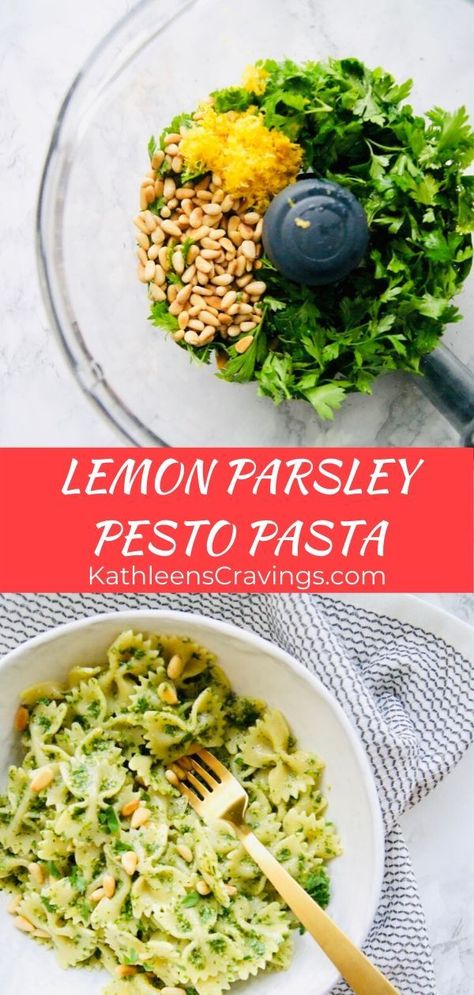 Fresh Parsley Recipes, Parsley Pasta, Parsley Recipes, Parsley Pesto, Pasta Spoon, Lemon Pesto, Pastas Recipes, Pepper Pasta, Cold Pasta