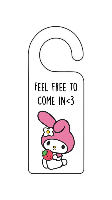 Mine Door Handle Hangers, Kitty Room Ideas, Hello Kitty Room Ideas, Cute Stickers Ideas, Vowel Chart, Friends Door, Best Friend Test, Art And Crafts Ideas, Fun Sleepover Activities