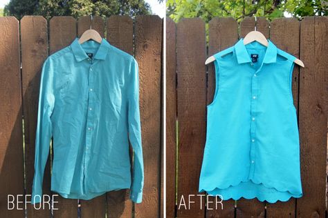 Here are some great ideas to upcycle your husband’s old shirts you have been holding onto for so many years. Give them a new life ! 😉 1. Men’s Button up To Women’s Button up TUTORIAL You’ll Need: oversized button up top sewing machine thread scissors pins MAKE THIS PROJECT! 2. Men’s Shirt to Halter You’ll Need:… Read More Umgestaltete Shirts, Mens Shirt Refashion, Shirt Refashion, Old Shirts, Recycle Clothes, Mens Button Up, Refashion Clothes, Upcycle Clothes, Sewing Clothes