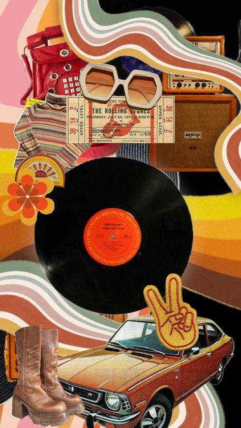 #vintage #vibes #music #art #wallpaper #books #homedecor #70s #taylorswift #quotes Retro 70s Aesthetic Wallpaper, The 1970s, 70s Disco Wallpaper, 70s Vibes Wallpaper, 60s Rock Aesthetic, 70s Band Aesthetic, 70’s Aesthetic Wallpaper, 1960s Aesthetic Wallpaper, Retro Disco Wallpaper