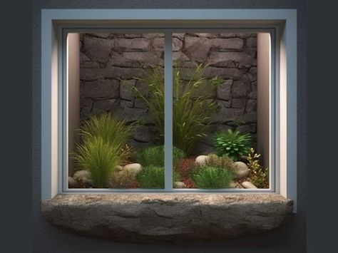 Window wells often get overlooked as an opportunity to enhance your home's beauty and functionality. Learn how to go next level. Picture Window Landscaping, Window Well Makeover, Well Garden Ideas, Window Well Landscaping, Egress Window Decor, Landscape Around Window Wells, Window Well Plant Ideas, Window Well Ideas Plants, Basement Window Well Ideas Decor