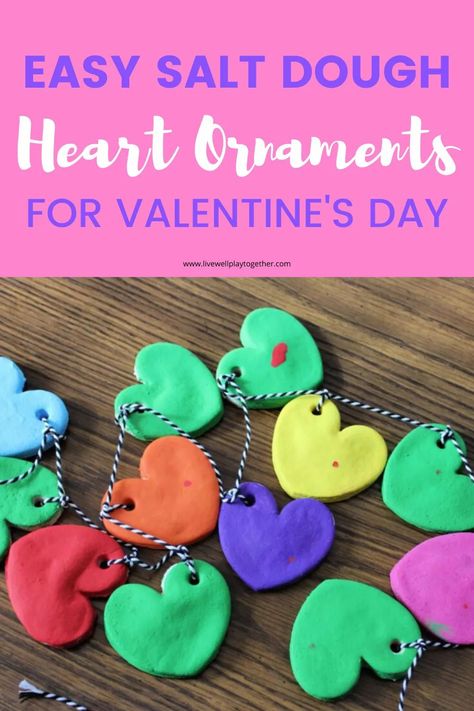 Easy Salt Dough Ornaments, Make Salt Dough, How To Make Salt Dough, Preschool Valentines Activities, Craft Activities For Toddlers, Salt Dough Crafts, Salt Dough Recipe, Craft For Toddlers, Dough Ideas