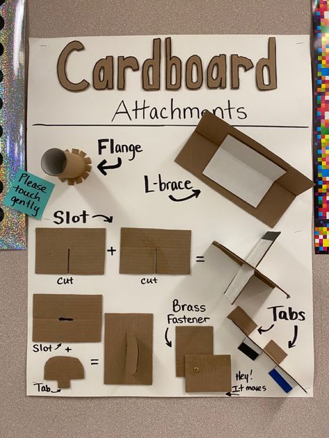 Makerspace Elementary Library, Cardboard Props, Makerspace Library, Destination Imagination, Stem Lab, Brass Fasteners, Carpentry Skills, Learning Shapes, Great Hobbies