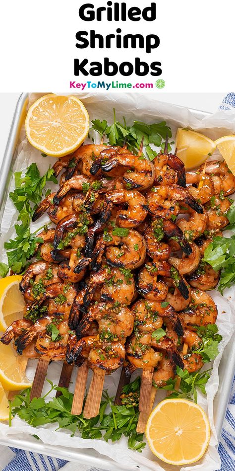 Grilled Shrimp Kabobs, Shrimp Kabob Recipes, Shrimp Skewer Recipes, Soy Sauce Garlic, Shrimp Kabobs, Grilling Kabobs, Steak Kabobs, Raw Bar, Bbq Shrimp