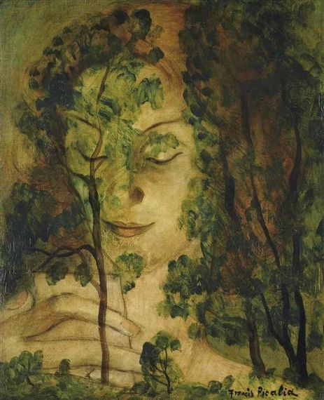 Francis Picabia - Femme aux arbres, Circa 1930,... Cubism Abstract, Francis Picabia, Art Advisor, Tree Woman, Cubism, Famous Artists, Impressionism, Art Boards, Painting & Drawing