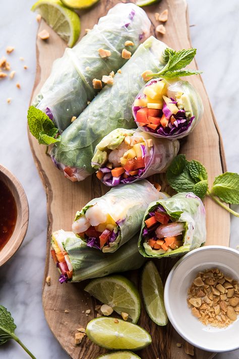 Summer Rolls Recipe, Summer Rolls, Wontons, Idee Pasto Sano, Recipe Box, Healthy Lunch, Food Photo, The Table, Seafood Recipes