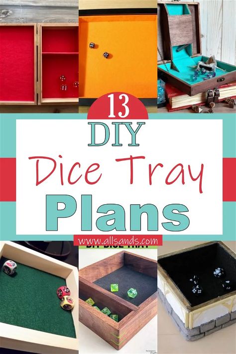 13 DIY Dice Tray Plans For Cheap Diy Dice Tray, Dice Tray Diy, Dice Tray Sewing Pattern, Diy Dnd Dice Tray, Diy Dice Box D&d, Wooden Dice Tray, Diy Dice, Rolling Dice, Tray Diy