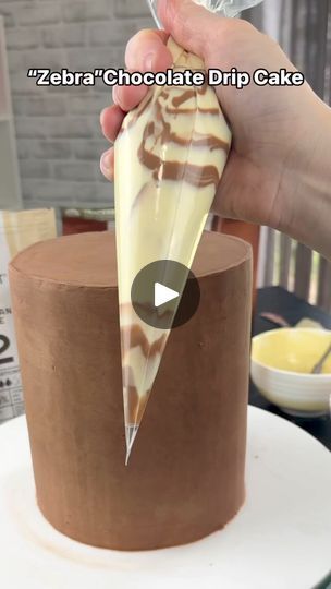 4.5M views · 27K reactions | @jinnys_cakes “Zebra” Chocolate Drip Cake using Callebaut Chocolate #tigerdrip #zebradrip #chocolatedripcake #chocolatedrip #chocolatecake #ad | Jinny's Cakes Bakes & Decorates | Giulio Cercato · I Feel The Sun (feat. Alex Blue) Chocolate Drip Recipe, Decorated Chocolate Cake, Blue Drip Cake, Callebaut Chocolate, Plain Cake, Chocolate Drip Cake, Chocolate Cake Decoration, Chocolate Drip, Fudge Cake