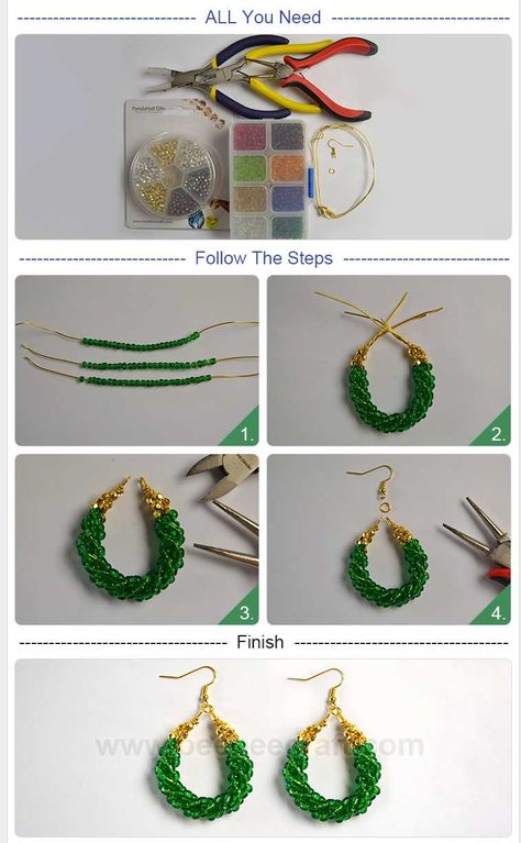 #Beebeecraft DIY green circle pendant #earrings with seed beads Seed Beads Diy, Anting Manik, Diy Jewelry Earrings, Green Circle, Beaded Earrings Tutorials, Beaded Earrings Diy, Diy Jewelry Unique, Beaded Jewelry Tutorials, Handmade Jewelry Tutorials