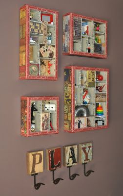 Creations By Christie: 7 Gypsies Collage Box Art, Board Game Shadow Boxes, Board Game Art, Cigarbox Ideas, Assemblage Art Easy, Joseph Cornell Boxes Assemblages, Art Boxes, Shadow Box Art, Found Object Art