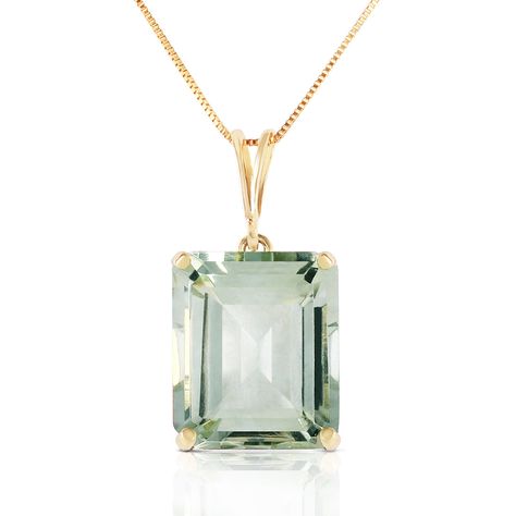 Item: 2591 Description 14k. Solid Gold Necklace With Octagon Green Amethyst (Yellow Gold) Comes With 18" Long, 0.42 Mm Thickness Box Chain. A 14 Karat Solid Gold Necklace Featuring A Striking Six And A Half Carat Green Amethyst In Emerald-Cut. Item Information Metal: 14k. Solid Gold Metal Weight: 2.40 Gr. Gemstones 1 Octagon Shape, 12x10 Mm, Amethyst = 6.50 Ct Measurements Height: 0.76 In ( 19.3 Mm) Width: 0.39 In ( 9.9 Mm) Tanzanite Bracelet, Amethyst Necklace Pendant, Solid Gold Necklace, Yellow Gold Necklace, White Gold Necklaces, Amethyst Necklace, Amethyst Pendant, Green Amethyst, Rose Gold Necklace