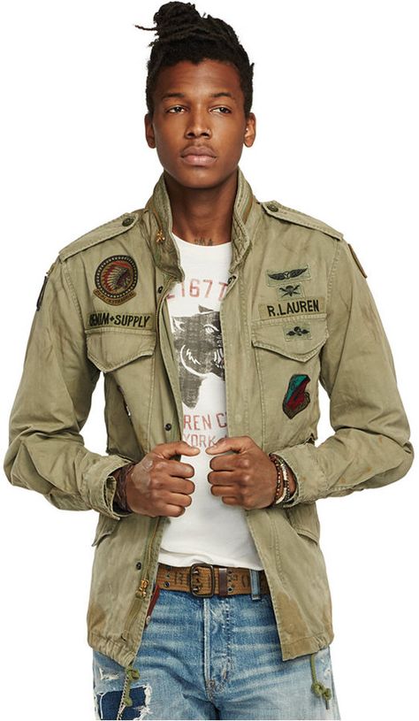 Denim & Supply Ralph Lauren Canvas Field Jacket Denim Supply Ralph Lauren, Army Look Fashion, Army Fashion Men, M65 Field Jacket, Preppy Mens Fashion, Jeans Street Style, Carhartt Jacket, Army Fashion, Mens Fashion Jeans