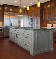 Stained Alder perimeter cabinetry with distressed/painted island. - Traditional - Kitchen - Kansas City - by Wende Woodworking LLC | Houzz Stained Alder Cabinets, Painted Kitchen Island, Painted Island, Alder Cabinets, Cabinets Painted, Staining Cabinets, Painted Kitchen, New House - Kitchen, Kitchens And Bedrooms