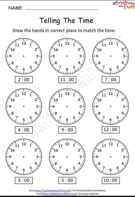 Clock Worksheets, Peppa Pig Invitations, 1st Grade Reading Worksheets, Third Grade Worksheets, Life Skills Class, Telling Time Worksheets, 3rd Grade Math Worksheets, Kids Handwriting, Mathematics Worksheets