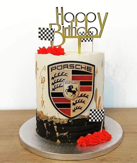 Porsche Cakes For Men, Porsche Birthday Cake, Porsche Cake, Car Cakes For Men, Basketball Birthday Cake, Small Birthday Cakes, Cars Birthday Cake, 18th Cake, Birthday Cake For Husband