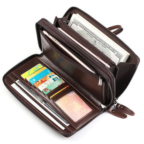 US$ 31.05 - Genuine Leather Clutch Bag 7 Card Slots Business Vintage Card Bag Wallet For Men Phone Clutch Wallet, Long Wallet Men, Men Clutch Bag, Cell Phone Bag, Leather Clutch Bags, Card Bag, Genuine Leather Bags, Leather Wallet Mens, Card Holder Wallet