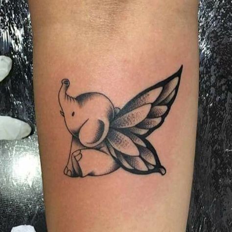 Small Elephant Tattoo with Butterfly Wings - Elephant Tattoo Designs - The Best Elephant Tattoo Designs - Cute Elephant Tattoo Designs and Ideas - Sexy Thigh Tattoo, Small Elephant Tattoo, Elephant Outline, Elephant Tattoo Meanings #elephanttattoo #elephantlove #tattoosforwomen #tattooideas Outline Elephant, Tattoo With Butterfly, Small Elephant Tattoo, Baby Elephant Tattoo, Elephant Tattoo Meaning, Cute Elephant Tattoo, Tattoo Elephant, Alas Tattoo, Elephant Outline