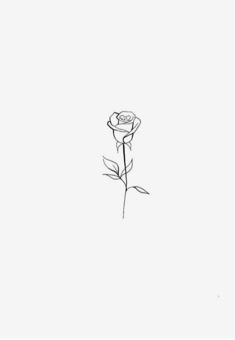 Minimal Rose Tattoo Design, Rose Minimal Tattoo, Flor Tattoo, Mum Tattoo, Rose Flower Tattoos, Magic Runes, Small Girly Tattoos, Rose Tattoos For Women, Small Rose Tattoo