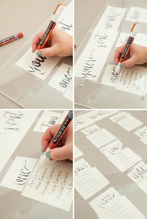 The best tutorial on making hand-lettered acrylic wedding signs using Chalk Ink Markers and paint! Wedding Table Seating Chart, Diy Calligraphy, Diy Seating, Wedding Table Seating, Tafel Decor, Wedding Signs Diy, Diy Letters, Stella York, Acrylic Wedding