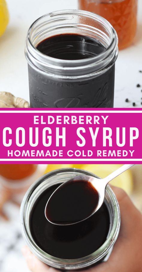 Elderberry Cough Syrup, Homemade Cold Remedies, Cough Syrup Recipe, Homemade Cough Syrup, Elderberry Syrup Recipe, Homemade Elderberry, Scratchy Throat, Cough Drops, Cold Symptoms